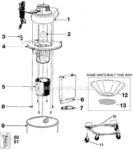Page A Diagram and Parts List for 6632 Type 2 Black and Decker Utility Vacuum